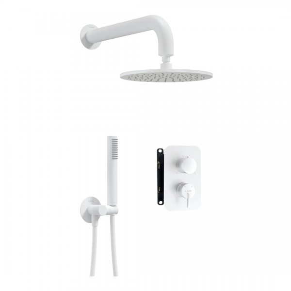 Deante Silia zestaw prysznicowy podtynkowy biały mat BXYYAQSM