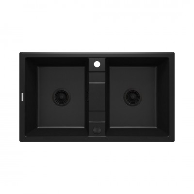 Deante Eridan zlewozmywak granitowy 86x50 cm czarny mat ZQE N203