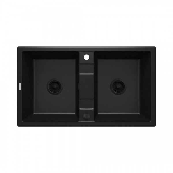 Deante Eridan zlewozmywak granitowy 86x50 cm czarny mat ZQE N203