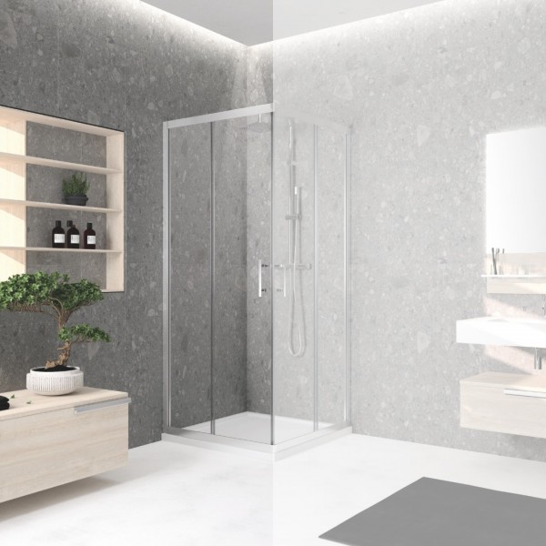Novellini Kali A drzwi prysznicowe 70 cm część 1/2 srebrne KALIA66L-1B