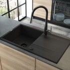 Deante Eridan zlewozmywak granitowy 100x52 cm odwracalny antracyt metalik ZQE T713