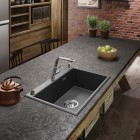 Deante Eridan zlewozmywak granitowy 70x52 cm antracyt metalik ZQE T103