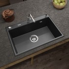 Deante Eridan zlewozmywak granitowy 70x52 cm antracyt metalik ZQE T103