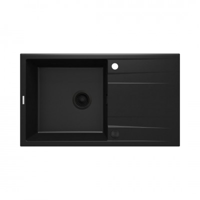 Deante Eridan zlewozmywak granitowy 86x50 cm odwracalny czarny mat ZQE N113