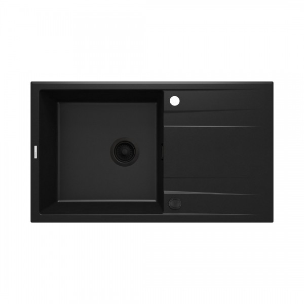 Deante Eridan zlewozmywak granitowy 86x50 cm odwracalny czarny mat ZQE N113