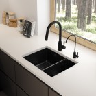 Deante Eridan zlewozmywak granitowy 60x52 cm czarny mat ZQE N503