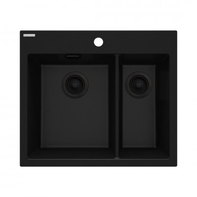 Deante Eridan zlewozmywak granitowy 60x52 cm czarny mat ZQE N503