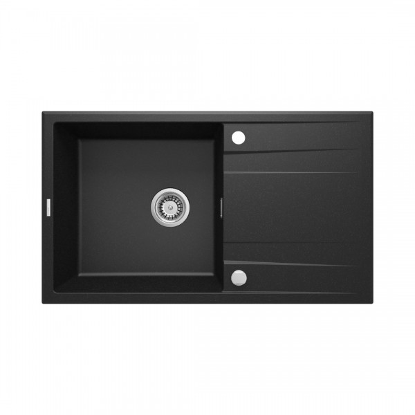 Deante Eridan zlewozmywak granitowy 86x50 cm odwracalny grafitowy metalik ZQE G113