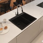 Deante Eridan zlewozmywak granitowy 60x52 cm grafitowy metalik ZQE G503