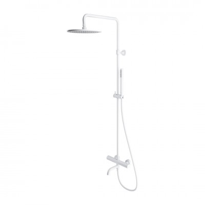 Omnires Y zestaw wannowy ścienny termostatyczny deszczownica 25 cm biały mat Y1234WM