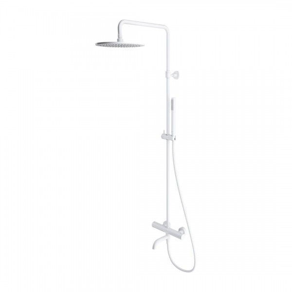 Omnires Y zestaw wannowy ścienny termostatyczny deszczownica 25 cm biały mat Y1234WM