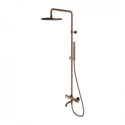 Omnires Y zestaw wannowy ścienny termostatyczny deszczownica 25 cm miedź połysk Y1234CP