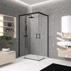 Novellini Kali AH kabina prysznicowa prostokątna 120x90 cm czarny mat 62327