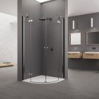 Novellini Brera Lite R kabina prysznicowa półokrągła 80 cm BRLTR80-1K