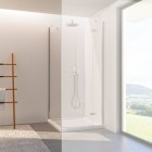 Novellini NH F ścianka prysznicowa 70 cm boczna do drzwi srebrna NHF70-1B