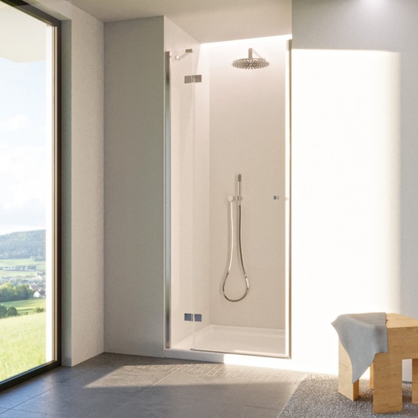 Novellini NH G drzwi prysznicowe 150 cm lewe srebrne NHG150LS-1B