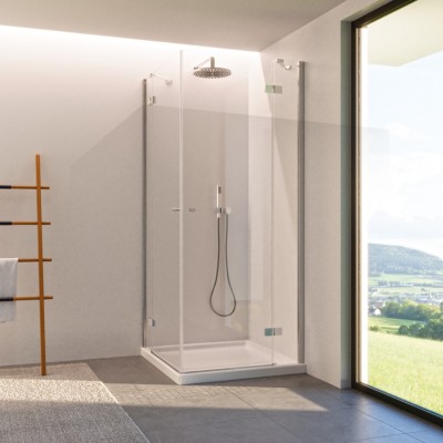 Novellini NH A kabina prysznicowa prostokątna 75x70 cm prawa srebrna 62672