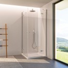 Novellini NH A kabina prysznicowa prostokątna 75x70 cm prawa srebrna 62672