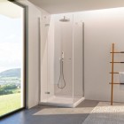 Novellini NH G+F kabina prysznicowa kwadratowa 75 cm lewa chrom 62754