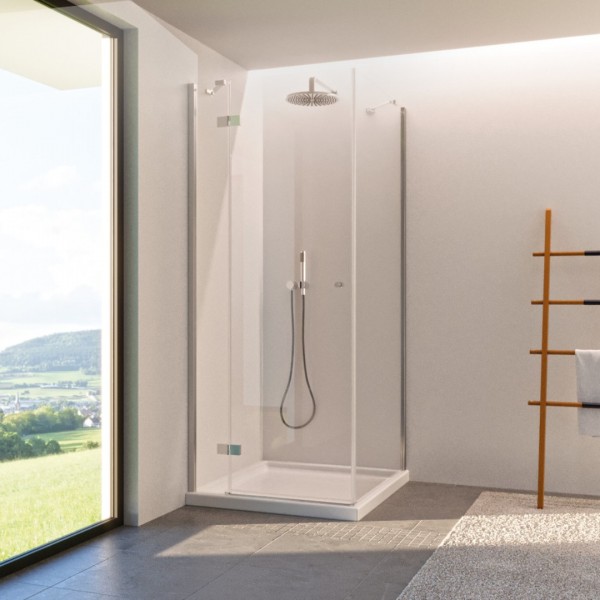 Novellini NH G+F kabina prysznicowa kwadratowa 80 cm lewa chrom 62755