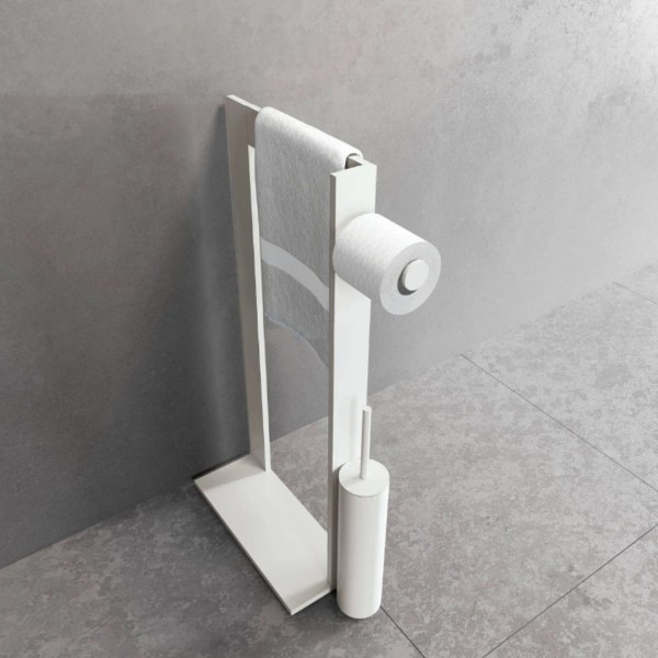 Novellini stojak na papier + szczotka WC biały mat R90AKFPSRS-U