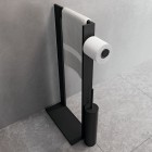 Novellini stojak na papier + szczotka WC czarny mat R90AKFPSRS-H