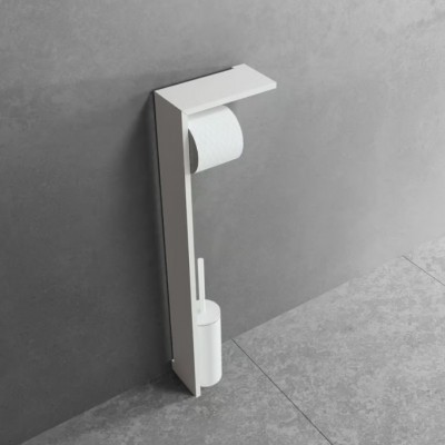 Novellini stojak na papier + szczotka WC biały mat R90AKFPRS-U