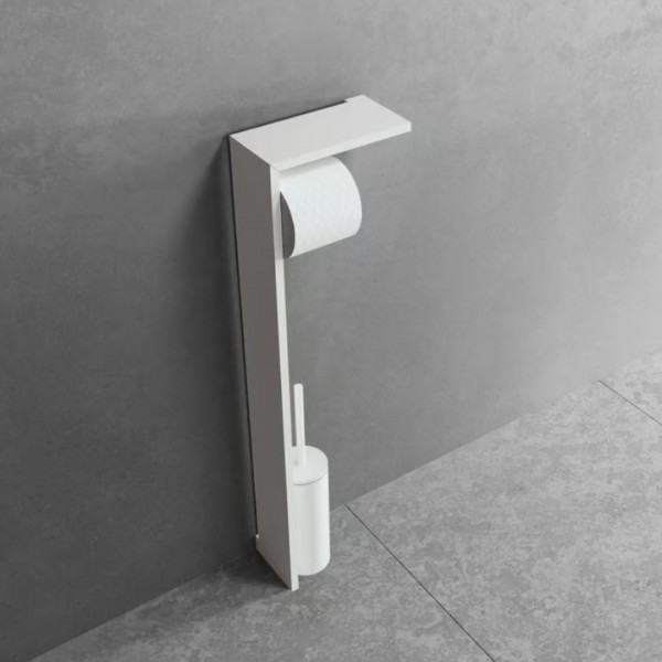 Novellini stojak na papier + szczotka WC biały mat R90AKFPRS-U