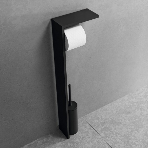 Novellini stojak na papier + szczotka WC czarny mat R90AKFPRS-H
