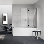 Novellini Young 2.0 parawan nawannowy 2-częściowy 120x150 cm prawy czarny mat