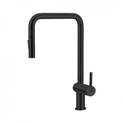 Deante Momi bateria kuchenna z wyciąganą wylewką czarny mat BKM_N73N