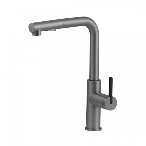 Deante Momi bateria kuchenna z wyciąganą wylewką titanium BKM_D73M