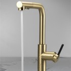 Deante Momi bateria kuchenna z wyciąganą wylewką złoto szczotkowane BKM_R73M