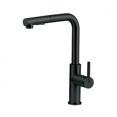 Deante Momi bateria kuchenna z wyciąganą wylewką czarny mat BKM_N73M