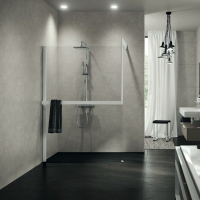 Novellini Frame Kit zestaw z relingiem na ręcznik lewy biały mat R80KUFRE10S-U