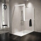 Novellini Frame Kit zestaw z relingiem na ręcznik prawy biały mat R80KUFRE10D-U