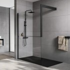 Novellini Frame Kit zestaw z relingiem na ręcznik lewy czarny mat R80KUFRE10S-H