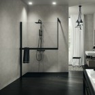 Novellini Frame Kit zestaw z relingiem na ręcznik lewy czarny mat R80KUFRE10S-H