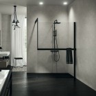 Novellini Frame Kit zestaw z relingiem na ręcznik prawy czarny mat R80KUFRE10D-H