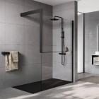 Novellini Frame Kit zestaw z półką prawy czarny mat R80KUFRI10D-H