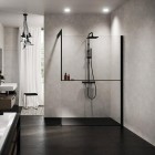 Novellini Frame Kit zestaw z półką prawy czarny mat R80KUFRI10D-H