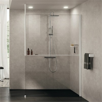 Novellini Frame Kit zestaw z półką prawy inox R80KUFRI10D-Z