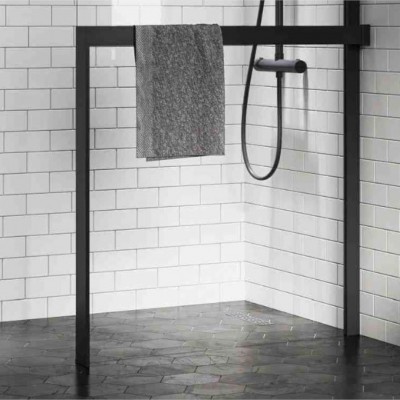 Novellini Frame Kit zestaw z relingiem na ręcznik prawy biały mat R90AKFBPSD-U