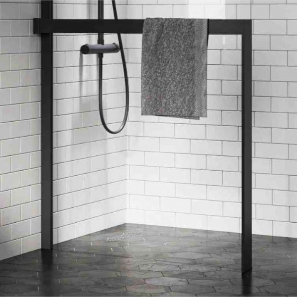 Novellini Frame Kit zestaw z relingiem na ręcznik lewy biały mat R90AKFBPSS-U