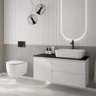 Oltens Molle Slim bateria umywalkowa stojąca wysoka grafit 32403400