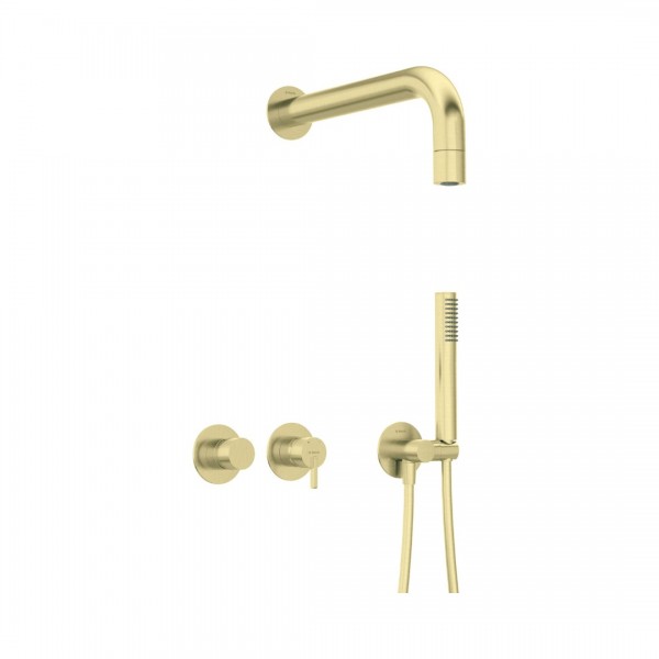 Deante Silia zestaw prysznicowy podtynkowy złoto szczotkowane NQS_R0XK