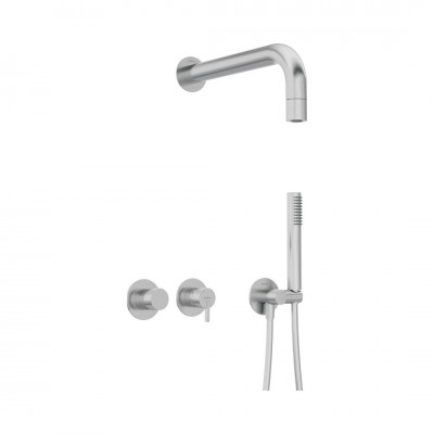 Deante Silia zestaw prysznicowy podtynkowy stal szczotkowana NQS_F0XK