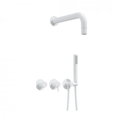 Deante Silia zestaw prysznicowy podtynkowy biały mat NQS_A0XK