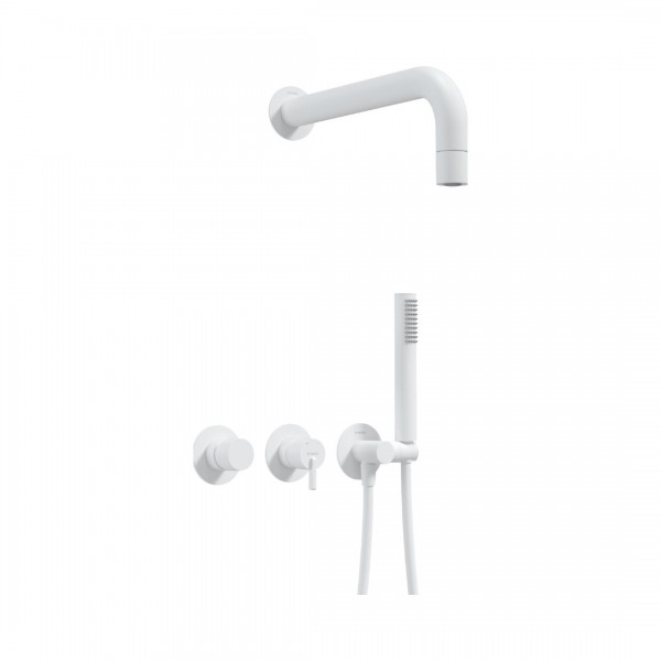 Deante Silia zestaw prysznicowy podtynkowy biały mat NQS_A0XK