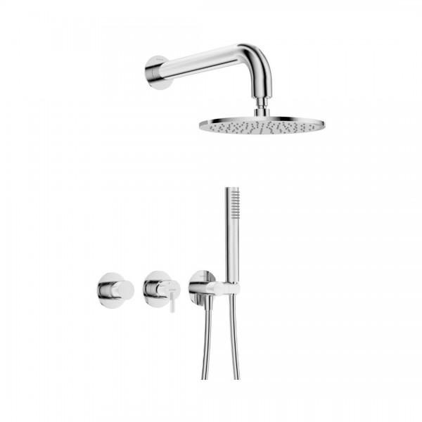 Deante Silia zestaw prysznicowy podtynkowy deszczownica 25 cm chrom NQS_00YK